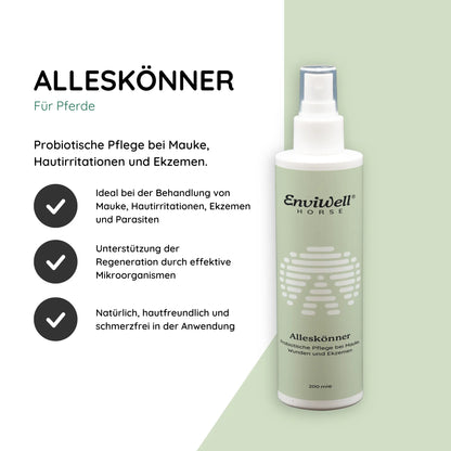 Vorteile von Alleskönner: Mauke Spray für Pferde
