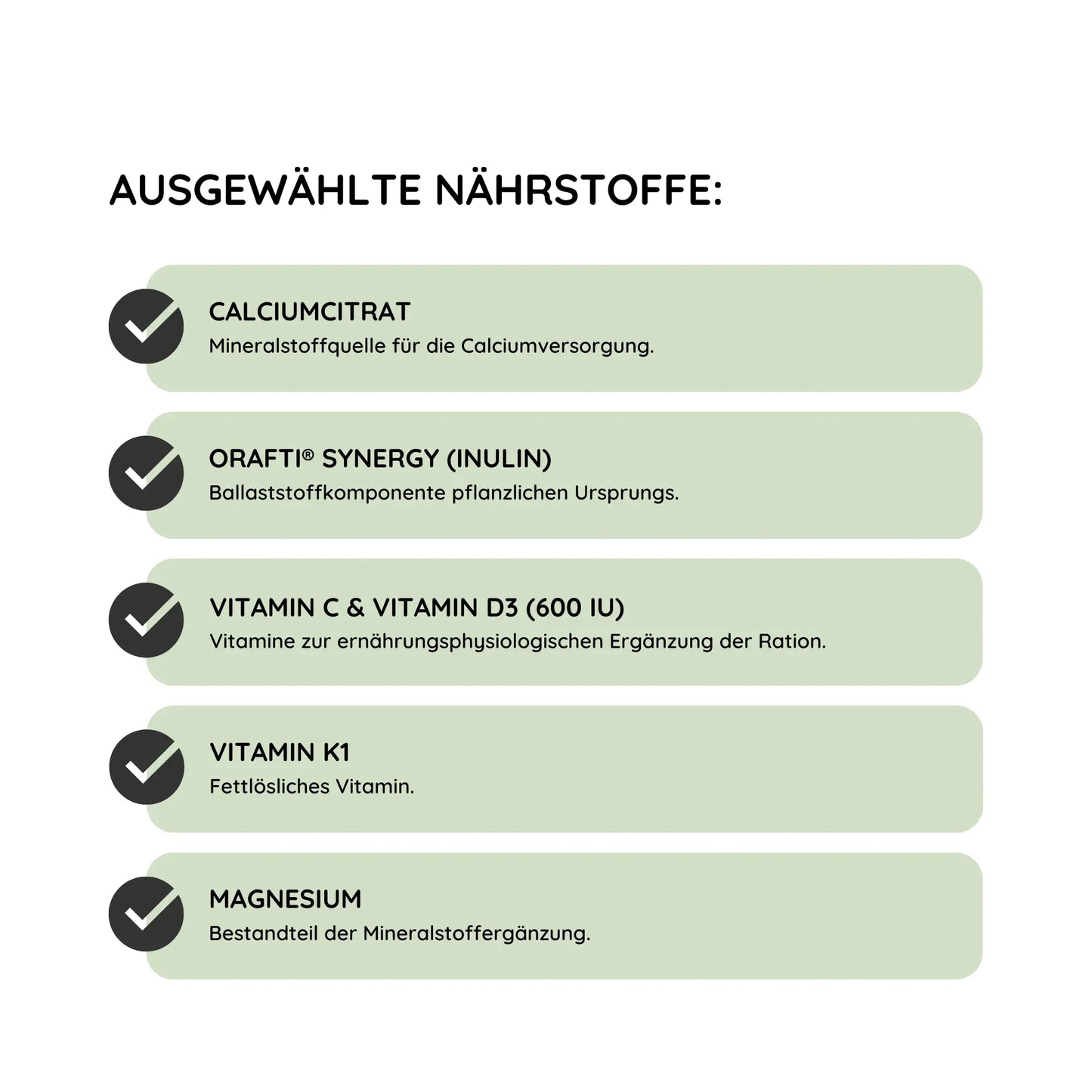 Ausgewählte Nährstoffe in ArthroTotal Horse