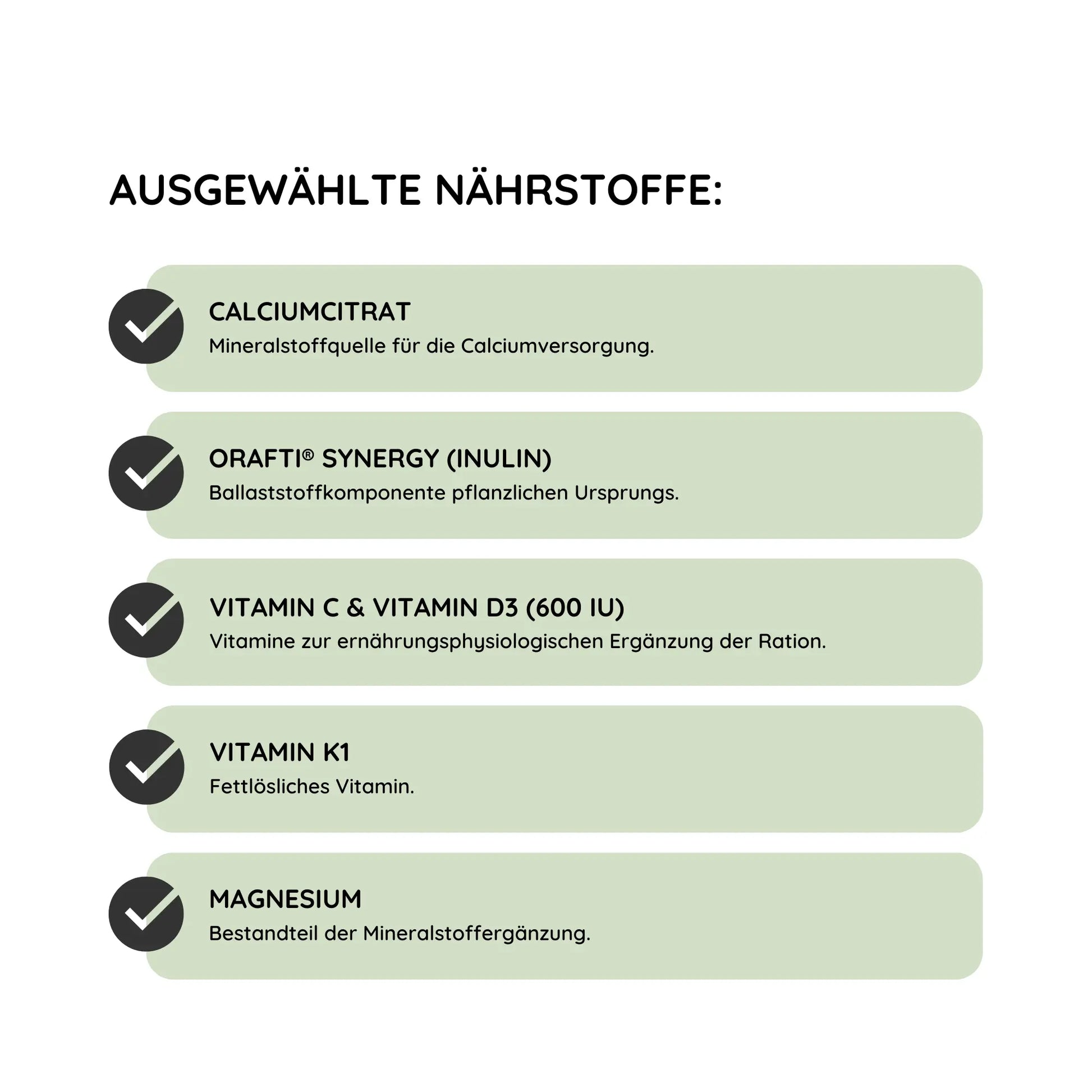 Ausgewählte Nährstoffe in ArthroTotal Horse
