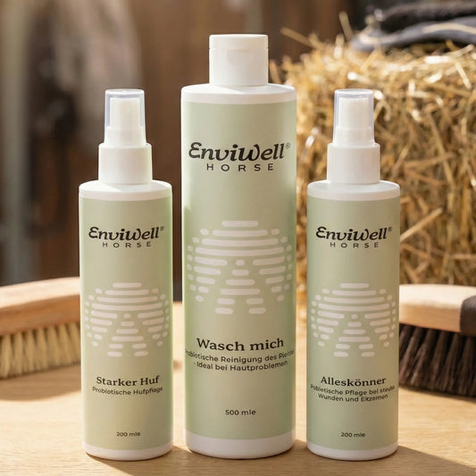 Produkt-Set im Stall: Starker Huf, Wasch mich und Alleskönner von EnviWell
