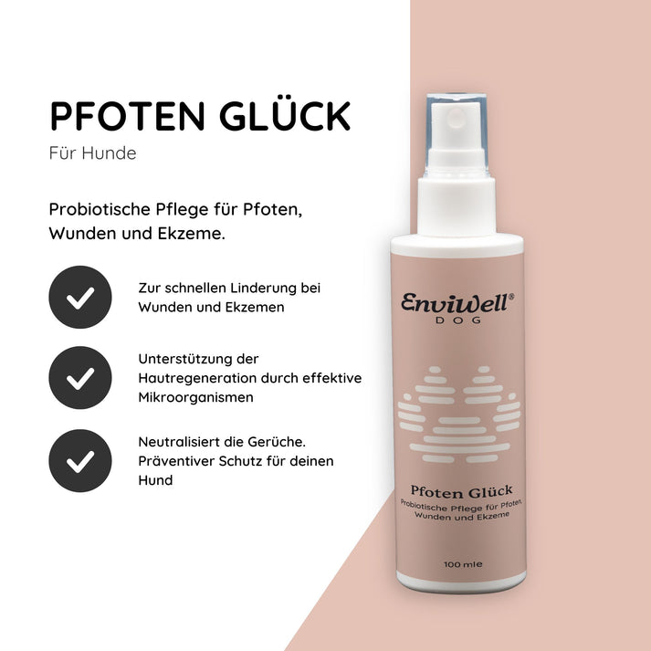 Pfoten Glück - Probiotische Pflege für Pfoten, Wunden & Ekzemen